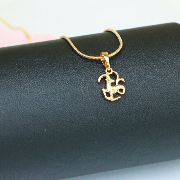 "Capricorn Zodiac Rose Gold Pendant Elegant Charm, XPPT1471 - Picture 5 of 13